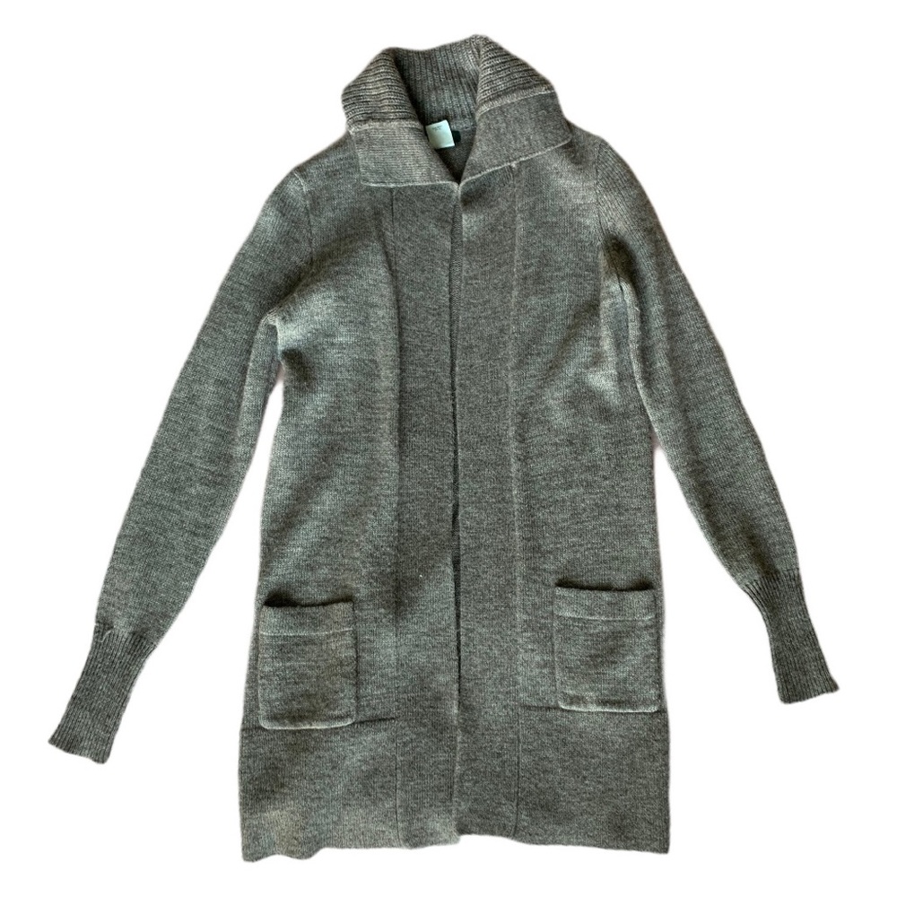 J.Crew Alpaca Blend Long Cardigan in Heather Umber